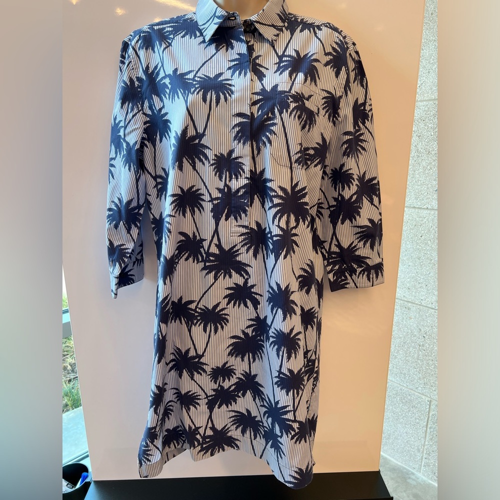 Thomas Maier Palm Leaf Printed Shirt Dress
